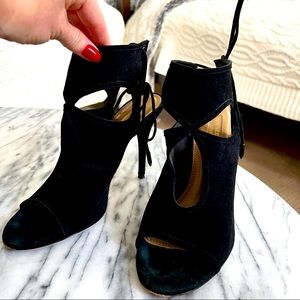 Aquazurra Black Suede Wild Thing Heels 37